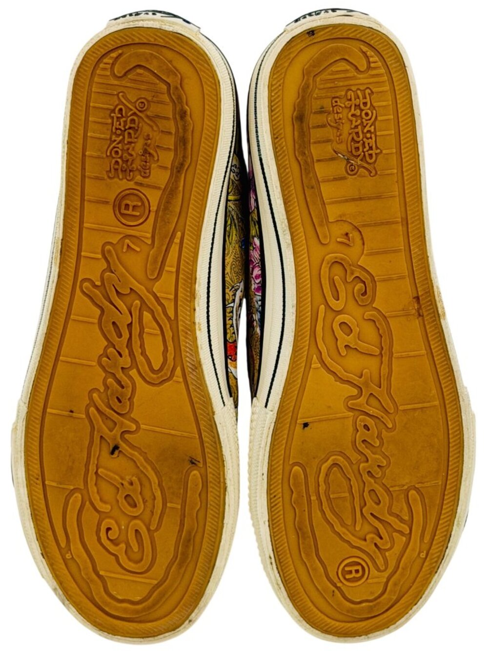 Vtg Y2K Ed Hardy Yellow Canvas Sneakers| McBling Grunge Sleaze Baddie Streetwear - Picture 7 of 16